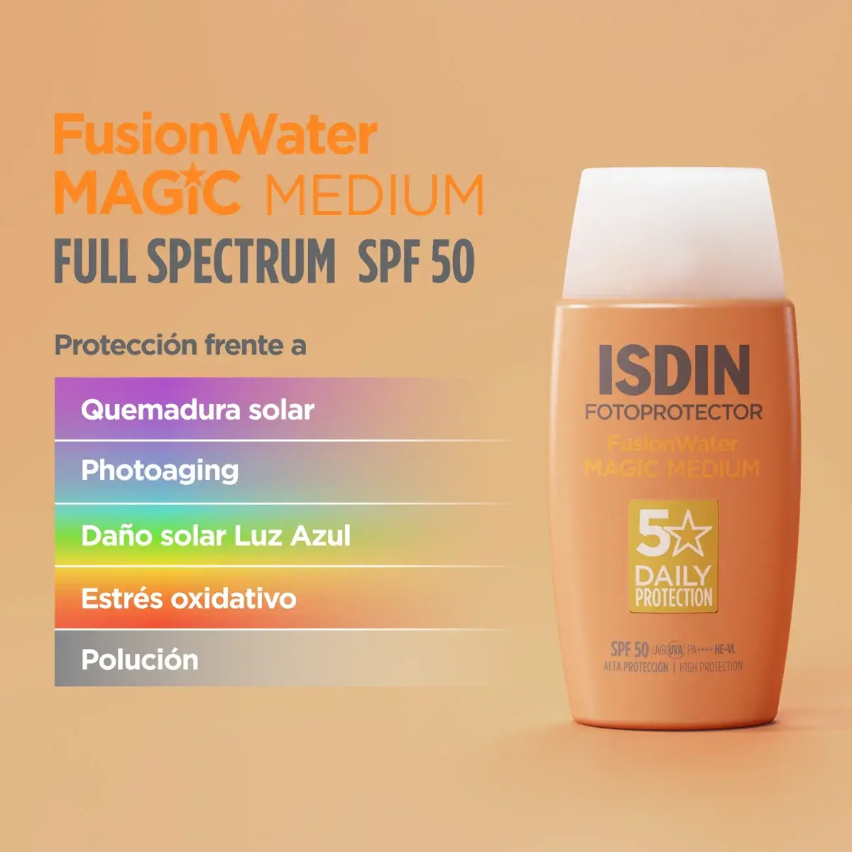 ISDIN FOTOPROTECTOR FUSION WATER MAGIC  1 FRASCO 50 ML COLOR MEDIUM - Imagen 4
